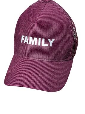 Family Embroidered Trucker Cap - Burgundy